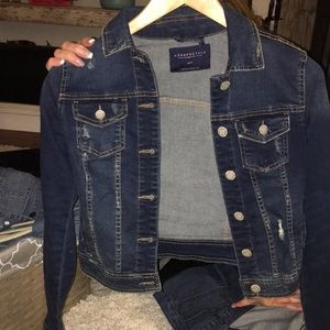 jean crop jacket (aeropostale)